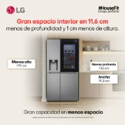 Vista frontal instaview apagado Nevecon Side By Side InstaView Door-In-Door LG GS66SXSC